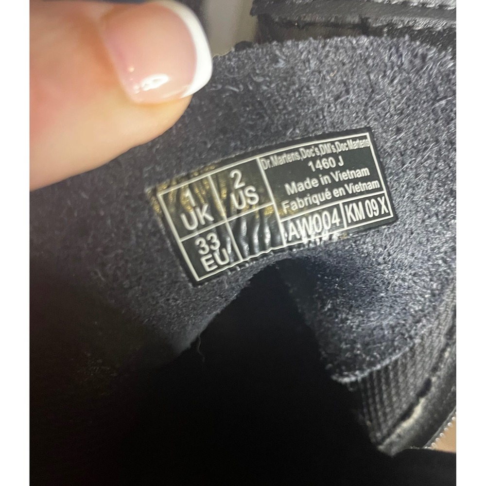 Dr. Martens 1460 J Black Leather Ankle Boots‎ Kids US 2 AirWair lace up - Picture 5 of 8